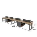 Ver imagem 4 de Plataforma de Trabalho 8 Lugares com Divisória e Nichos Marrom/Amendoa
