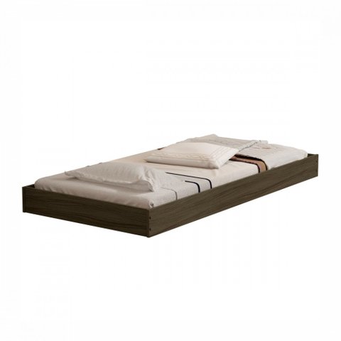 Cama Auxiliar Solteiro MDF 189x92 cm Mili Castanho Decmade