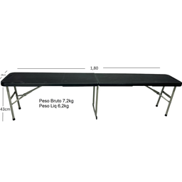 Banco Maleta Vghome 4 Lugares 180x28x43cm Cor Preta - 2