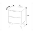 Ver imagem 2 de Balcão P/ Banheiro C/ Pés Bn3639 S/ Cuba C/ 2 Gavetas 60cm Amêndoa - Tecno Mobili