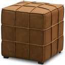 Ver imagem 2 de Puff Quadrado Decorativo para Sala Living 43cm Sirah L06 Couro Camel - Lyam Decor