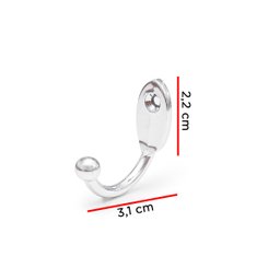 Cabide P/roupa Cabides Gancho Parede Metal Kit 20 Pcs Barato: Cromado - 2