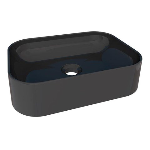 Cuba Para Banheiro Oval 39x29 Mármore Sintético Luna Cozimax Preto