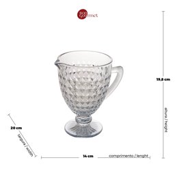 Jarra Vidro Roman Azul 1 Litro Bon Gourmet - 6