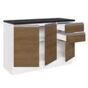 Ver imagem 6 de Balcão de Pia Cozinha 100% MDF 120 cm 3 Portas e 2 Gavetas Branco/Rustic Acordes Madesa