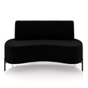 Ver imagem 2 de Sofá Living Decorativo 2 Lugares 1,35m Katara Veludo Preto G33 - Gran Belo