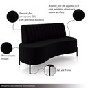 Ver imagem 3 de Sofá Living Decorativo 2 Lugares 1,35m Katara Veludo Preto G33 - Gran Belo