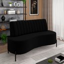 Ver imagem 1 de Sofá Living Decorativo 2 Lugares 1,35m Katara Veludo Preto G33 - Gran Belo