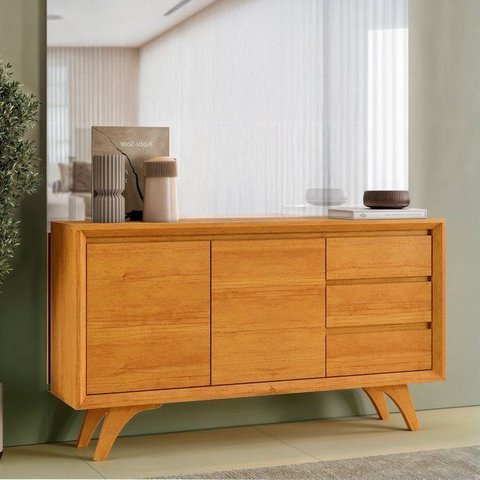 Buffet Vertex 2 Portas e 3 Gavetas 137 cm Naturalle - Mavaular