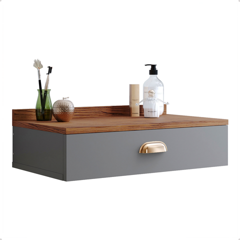 Penteadeira Suspensa Gloss - Cinza / Freijó