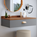 Ver imagem 2 de Penteadeira Suspensa Gloss - Cinza / Freijó