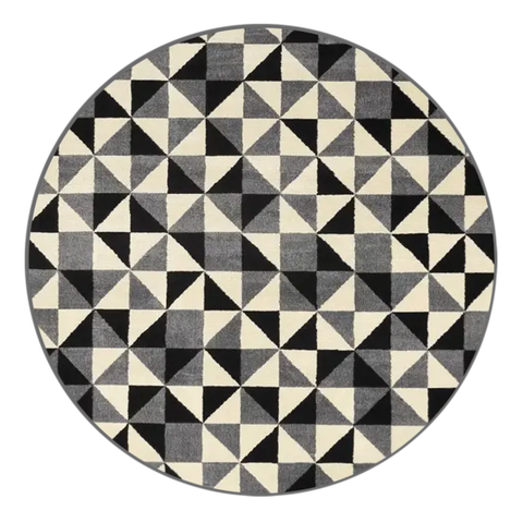 Tapete Aspect Black Tiles 2,5m Redondo São Carlos Geometrico