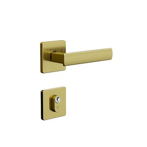 Fechadura 3f Linha Design Roseta Quadrada Inox Externa - Latonado Oxidado