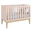 Ver imagem 4 de Dormitório Classic 3 Portas, Cômoda 3 Gavetas Rosa com Pés Madeira Natural e Colchão D18 - Reller Mó