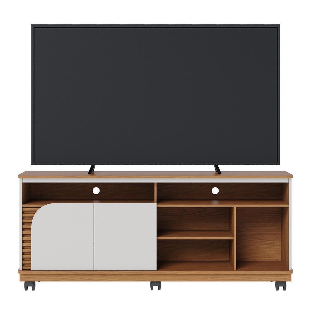 Rack Bancada Jurerê 1.5 Freijó/off White Matte para Tv até 65” - Colibri