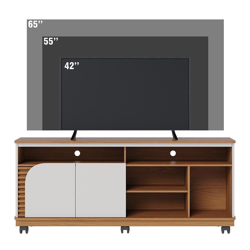 Rack Bancada Jurerê 1.5 Freijó/off White Matte para Tv até 65” - Colibri - 5