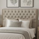 Ver imagem 2 de Cabeceira Casal Queen 160 Cm Flora Veludo Bege Claro - Nexta Casa