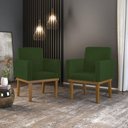 Ver imagem 1 de Kit 02 Cadeiras C/base Mesa/estudos Poltrona Verde