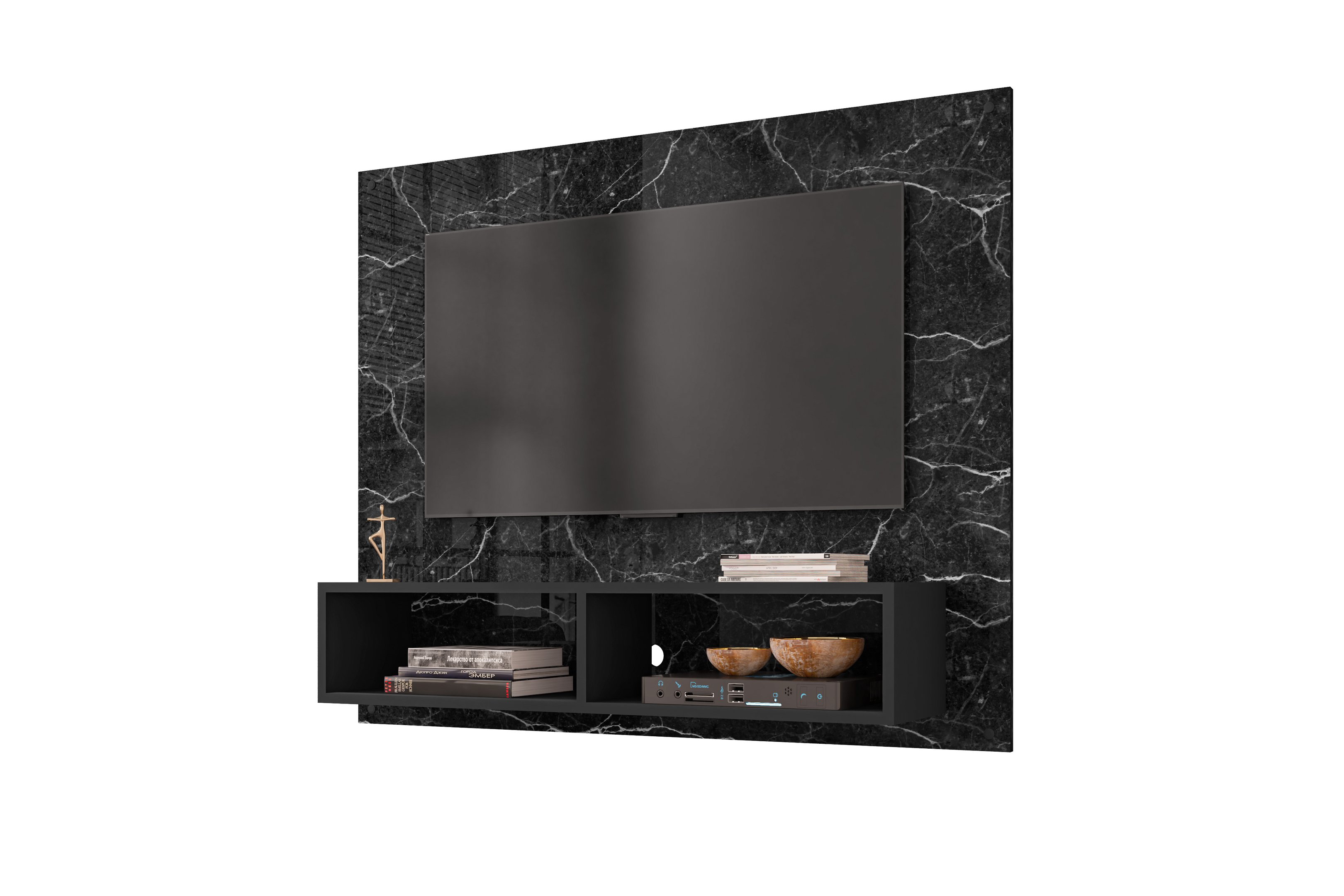 Painel para Tv até 43 Polegadas Viena Sala e Quarto Luxo Completo Moderno Rack Cor Preto