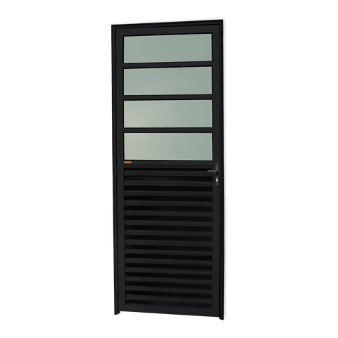 Porta de Cozinha Alumínio 80 Dir L25 V.Boreal Preto Brimak