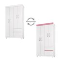Ver imagem 3 de Guarda Roupa Solteiro Lótus 4 Portas e 2 Gavetas Flex Branco - Demóbile Branco