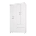 Ver imagem 1 de Guarda Roupa Solteiro Lótus 4 Portas e 2 Gavetas Flex Branco - Demóbile Branco