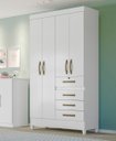 Ver imagem 1 de Guarda Roupa Solteiro Moval Sobral Branco/ Rosa/ Lilás/ Azul Flex 4 Portas 4 Gavetas