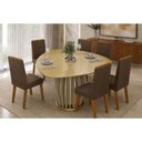 Ver imagem 1 de Mesa Sala Jantar Tokyo+6 Cadeiras Nara Canela DJ Móveis