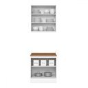 Ver imagem 3 de Cozinha Compacta Americana 4 Portas 3 Prateleiras 100% Mdf Branco/nature - Henn