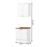 Cozinha Compacta Americana 4 Portas 3 Prateleiras 100% Mdf Branco/nature - Henn - 4