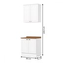 Ver imagem 4 de Cozinha Compacta Americana 4 Portas 3 Prateleiras 100% Mdf Branco/nature - Henn