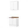 Cozinha Compacta Americana 4 Portas 3 Prateleiras 100% Mdf Branco/nature - Henn - 2