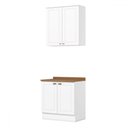 Ver imagem 2 de Cozinha Compacta Americana 4 Portas 3 Prateleiras 100% Mdf Branco/nature - Henn