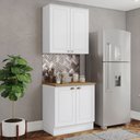 Ver imagem 1 de Cozinha Compacta Americana 4 Portas 3 Prateleiras 100% Mdf Branco/nature - Henn