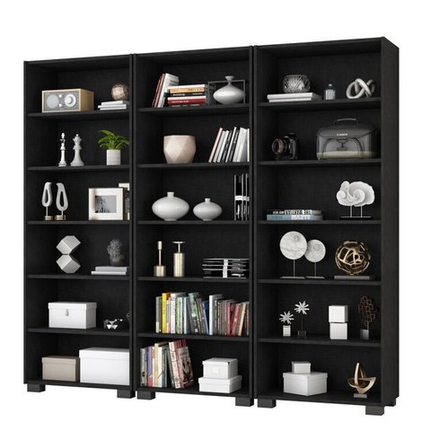 Kit 3 Estantes para Livros 5 Prateleiras 188cmx60,5cm Office