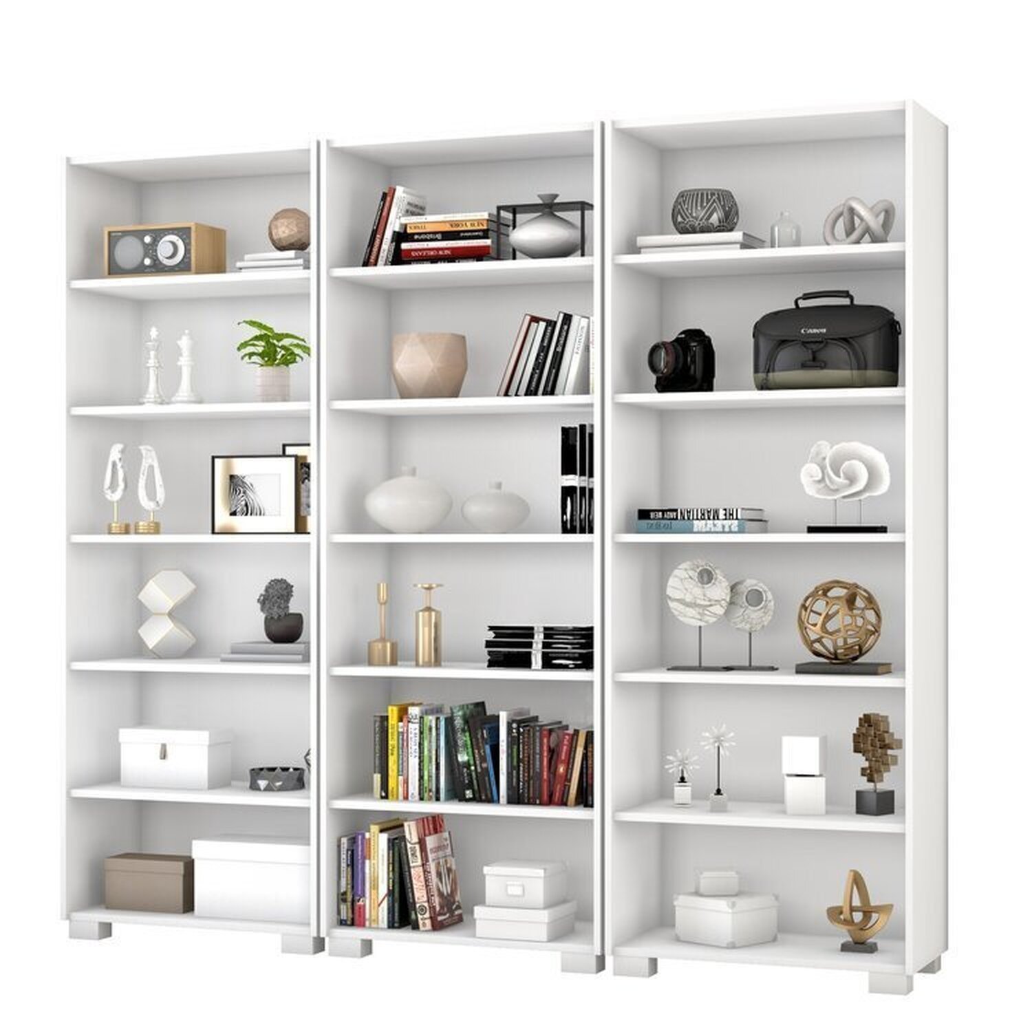 Kit 3 Estantes para Livros 5 Prateleiras 188cmx181,5cm Office - 2