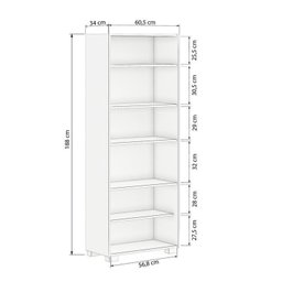 Kit 3 Estantes para Livros 5 Prateleiras 188cmx181,5cm Office - 4