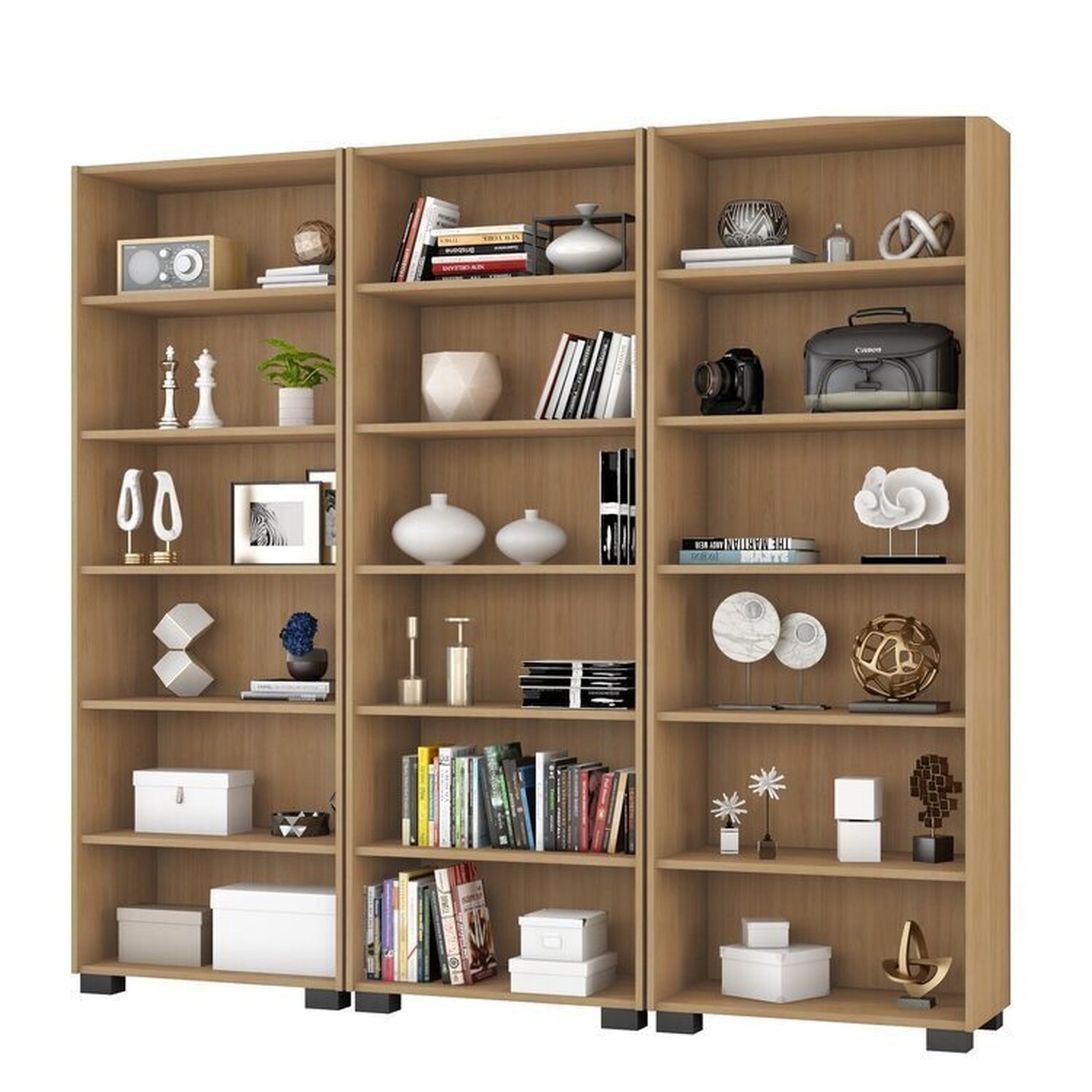 Kit 3 Estantes para Livros 5 Prateleiras 188cmx181,5cm Office - 2