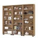 Ver imagem 2 de Kit 3 Estantes para Livros 5 Prateleiras 188CMX181,5cm Office Marrom/Freijó
