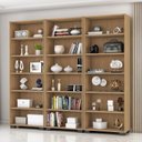 Ver imagem 1 de Kit 3 Estantes para Livros 5 Prateleiras 188CMX181,5cm Office Marrom/Freijó