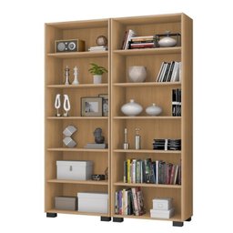  Kit 2 Estantes para Livros 5 Prateleiras 188cmx121m Office - 2