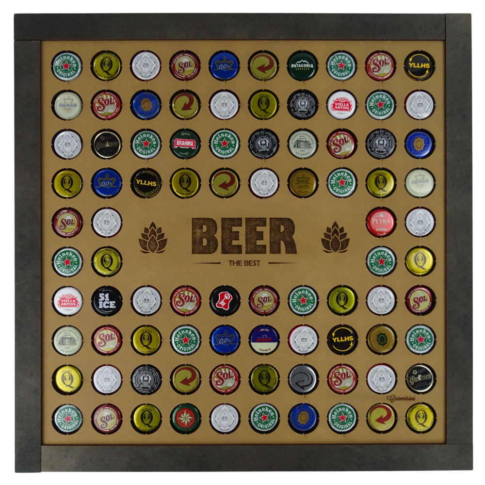 Porta Tampa de Garrafa de Cerveja Quadro Decorativo Mdf - 1