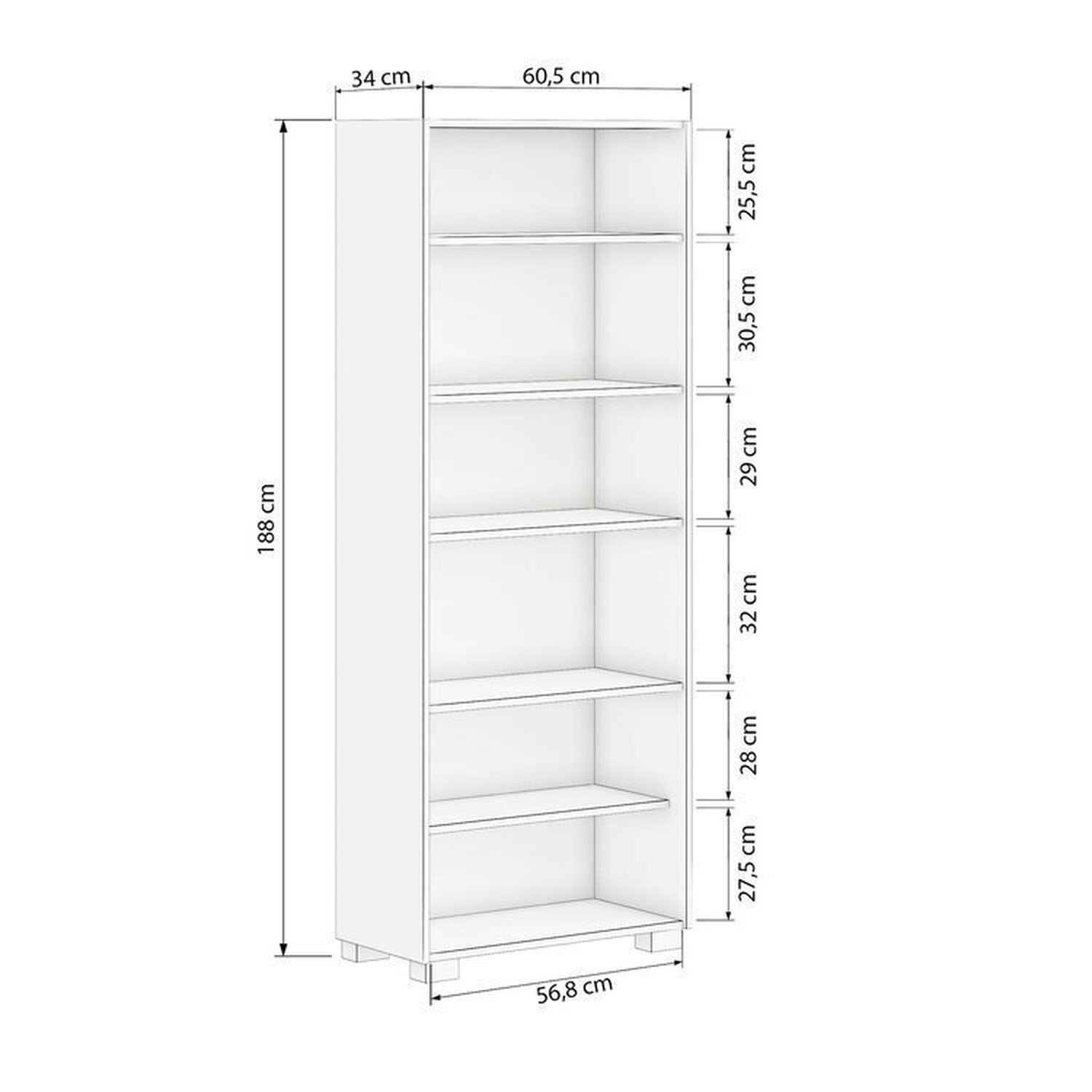  Kit 2 Estantes para Livros 5 Prateleiras 188cmx121m Office - 3