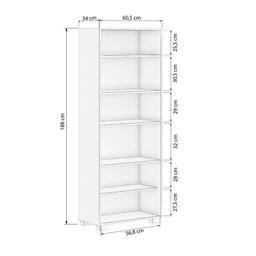  Kit 2 Estantes para Livros 5 Prateleiras 188cmx121m Office - 3