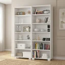 Ver imagem 1 de Kit 2 Estantes para Livros 5 Prateleiras 188CMX121M Office Branco/Tx