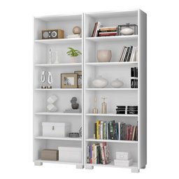  Kit 2 Estantes para Livros 5 Prateleiras 188cmx121m Office - 2