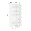 Ver imagem 4 de Kit 2 Estantes para Livros 5 Prateleiras 188CMX60,5cm Office Preto/Tx