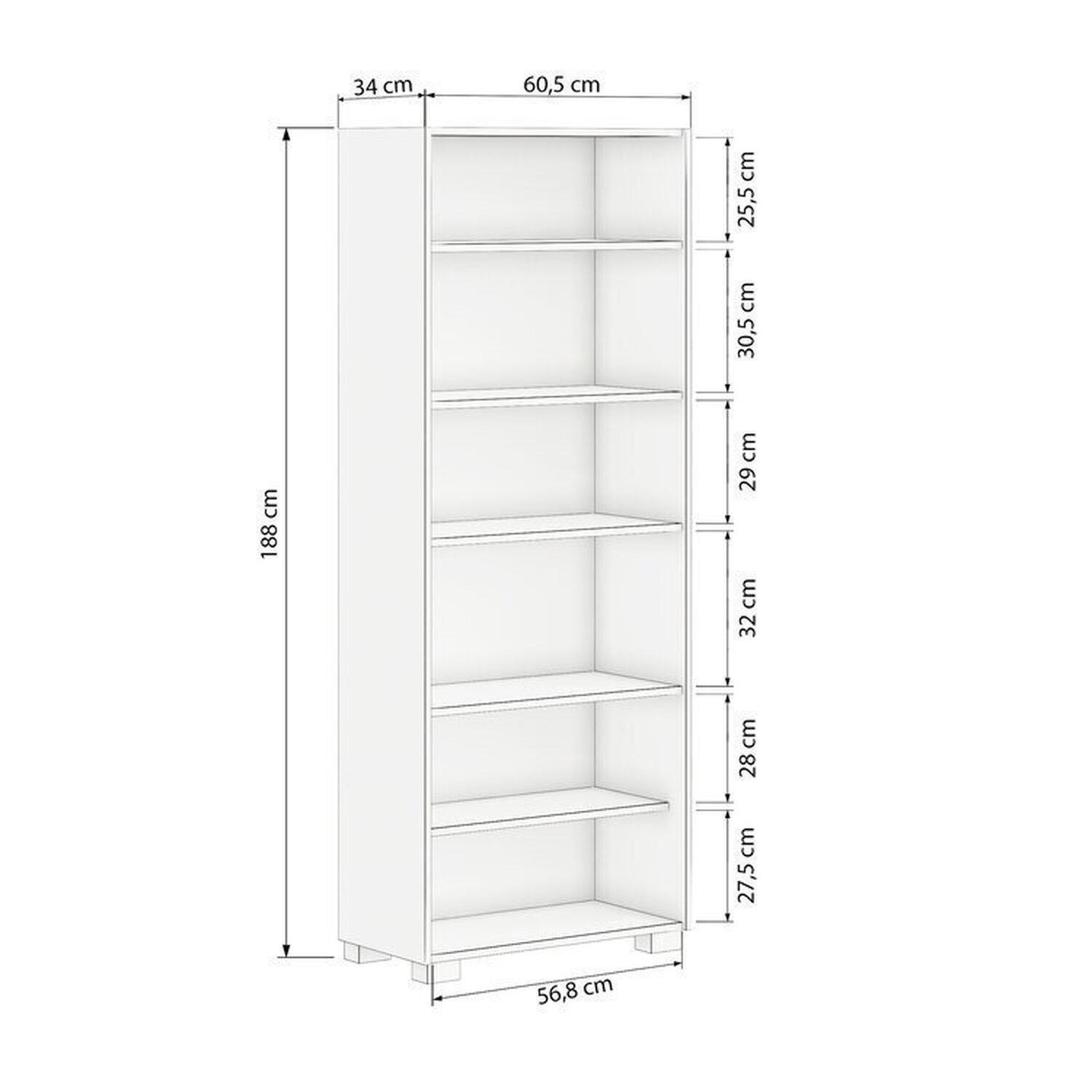  Kit 2 Estantes para Livros 5 Prateleiras 188cmx121m Office - 4