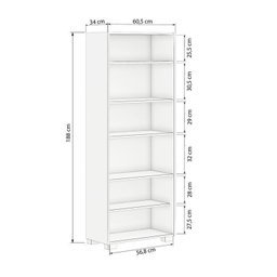  Kit 2 Estantes para Livros 5 Prateleiras 188cmx121m Office - 4