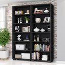 Ver imagem 1 de Kit 2 Estantes para Livros 5 Prateleiras 188CMX60,5cm Office Preto/Tx